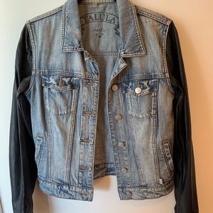 Aritzia Denim Jacket with Leather